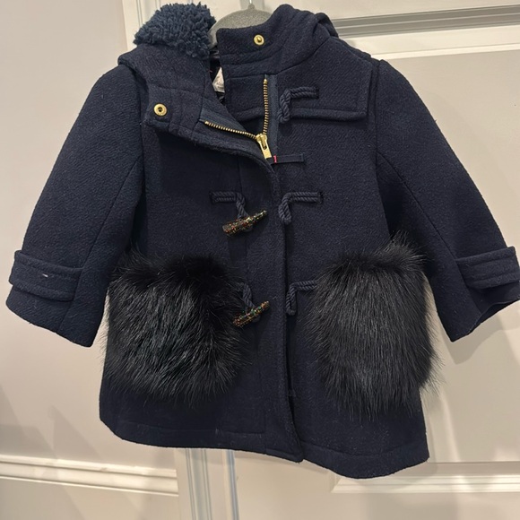 Wool Crewcuts Navy Duffle Coat size 2 - Picture 1 of 6